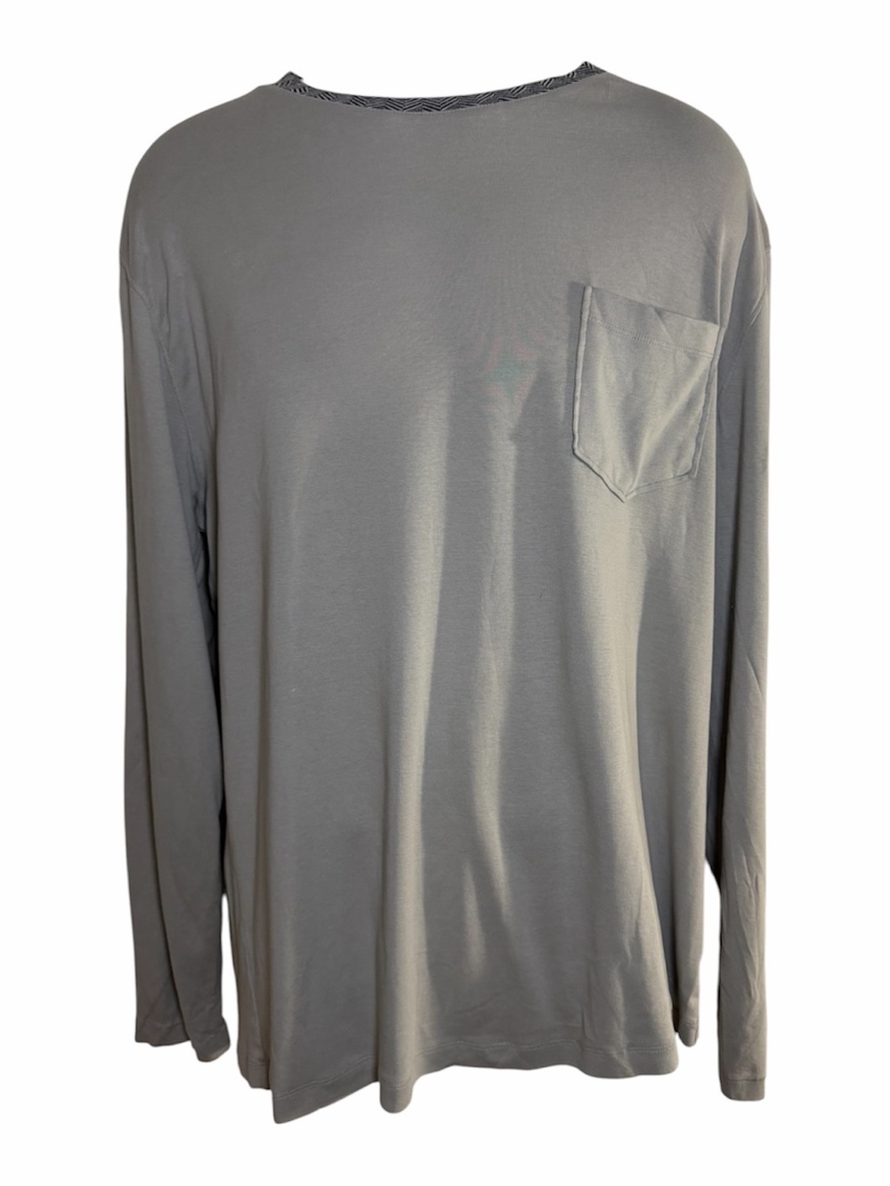 Pretty Green Mens XL Grey Long Sleeve Pocket Tee | 100% Cotton